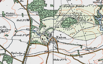 Old map of Exton in 1922