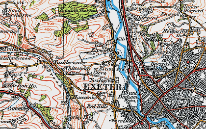 Old map of Exwick in 1919