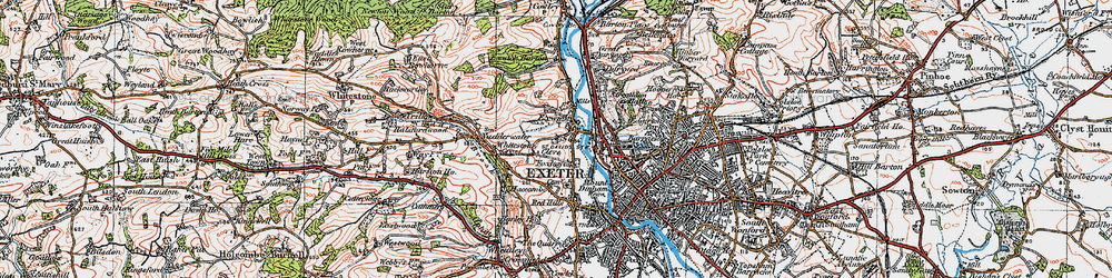Old map of Exwick in 1919