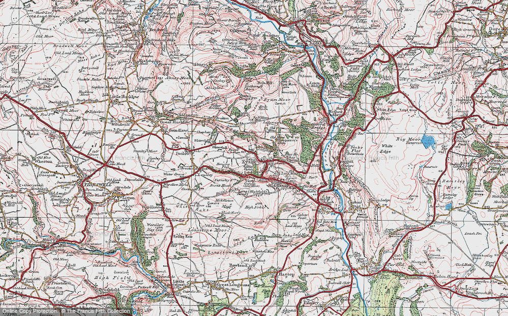 Old Map of Eyam, 1923 in 1923