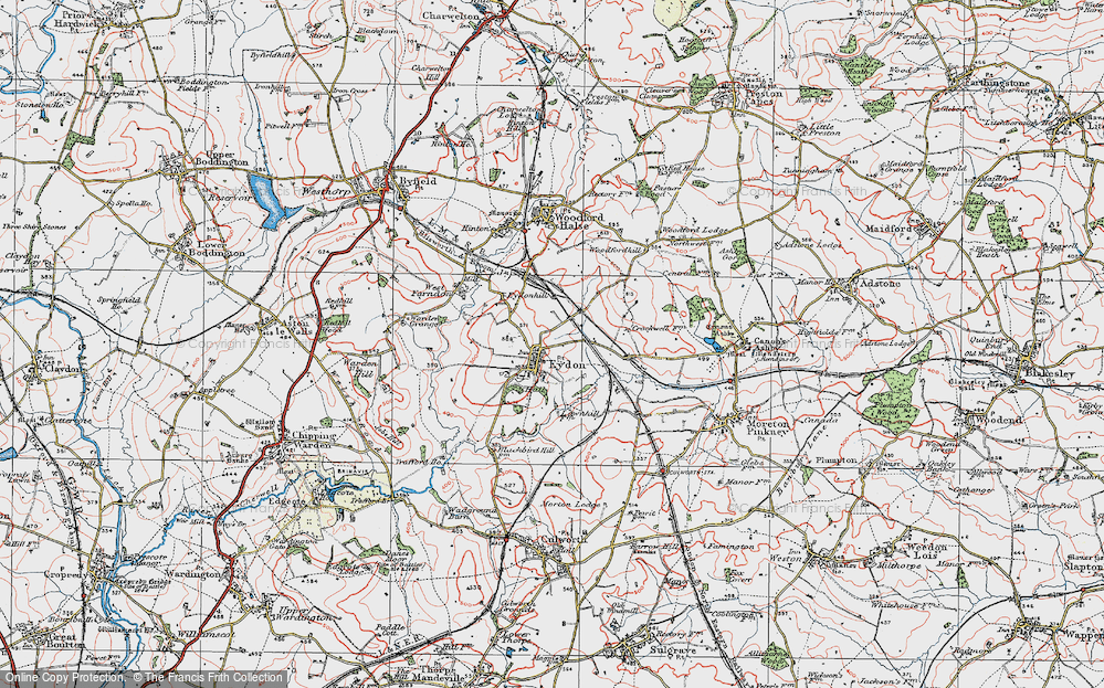 Old Map of Eydon, 1919 in 1919