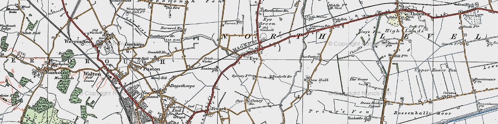 Old map of Eye in 1922