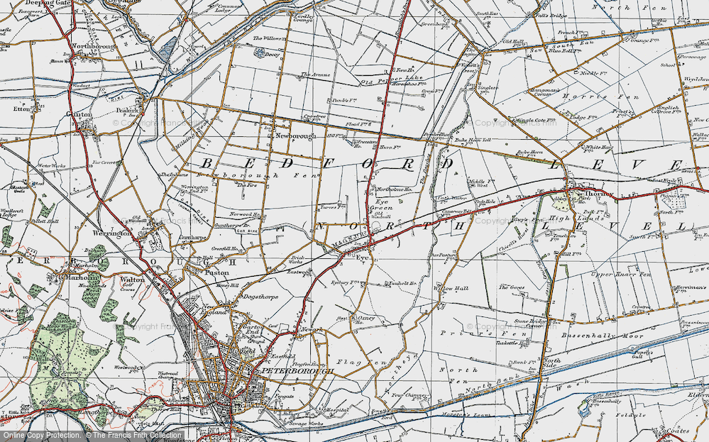 Old Map of Eye Green, 1922 in 1922