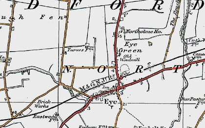 Old map of Eye Green in 1922