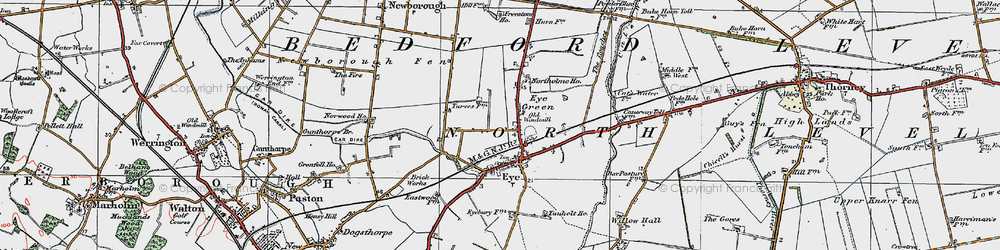 Old map of Eye Green in 1922