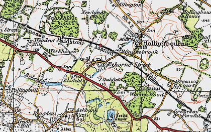 Old map of Eyhorne Street in 1921