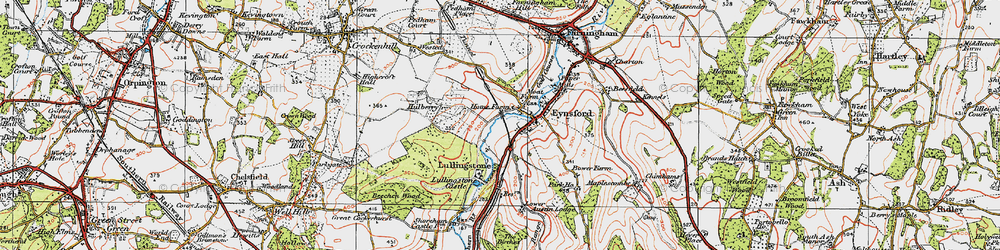 Old map of Eynsford in 1920