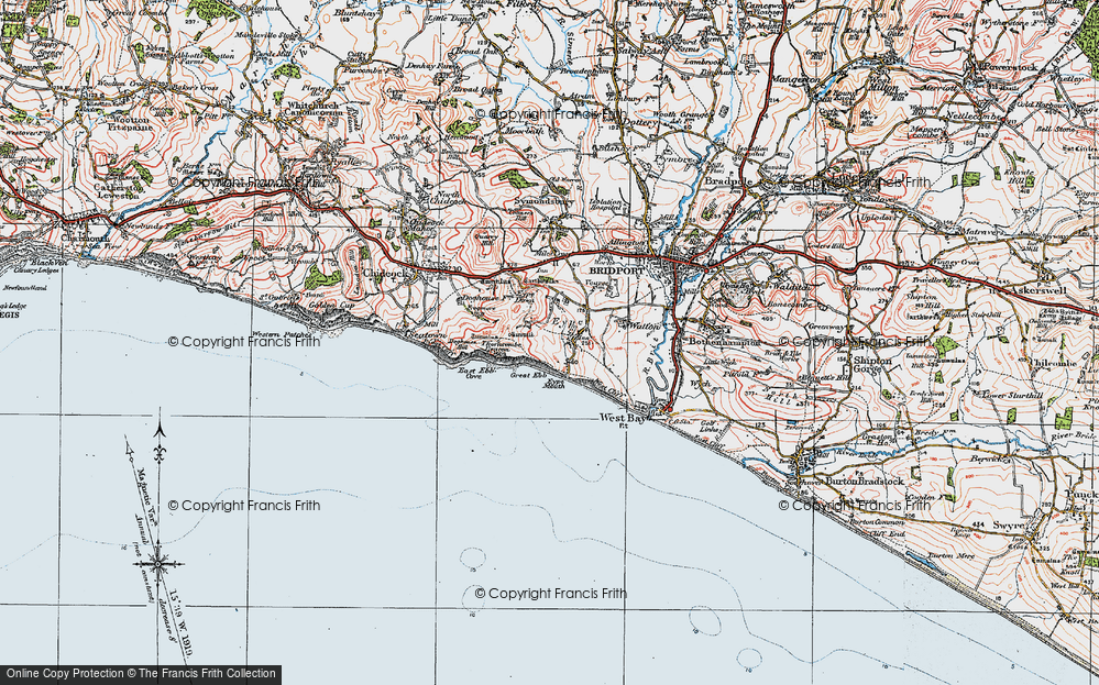 Old Map of Eype, 1919 in 1919