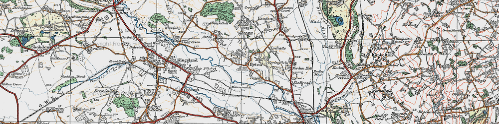 Old map of Eyton in 1920