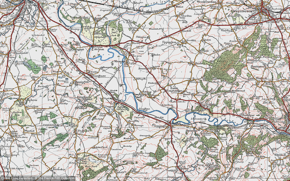 Old Map of Eyton on Severn, 1921 in 1921