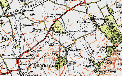 Old map of Faceby in 1925