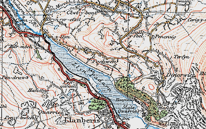 Old map of Fachwen in 1922