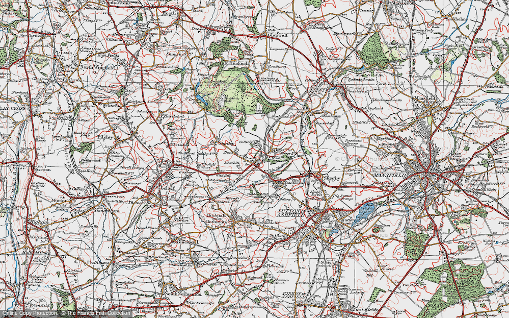 Old Map of Fackley, 1923 in 1923