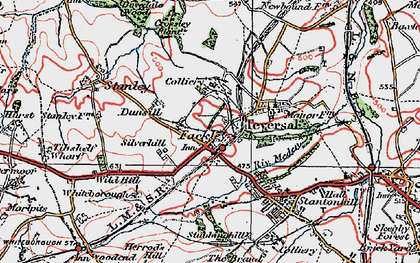 Old map of Fackley in 1923
