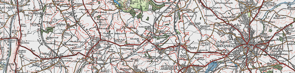 Old map of Fackley in 1923