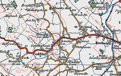 Old map of Faddiley in 1921