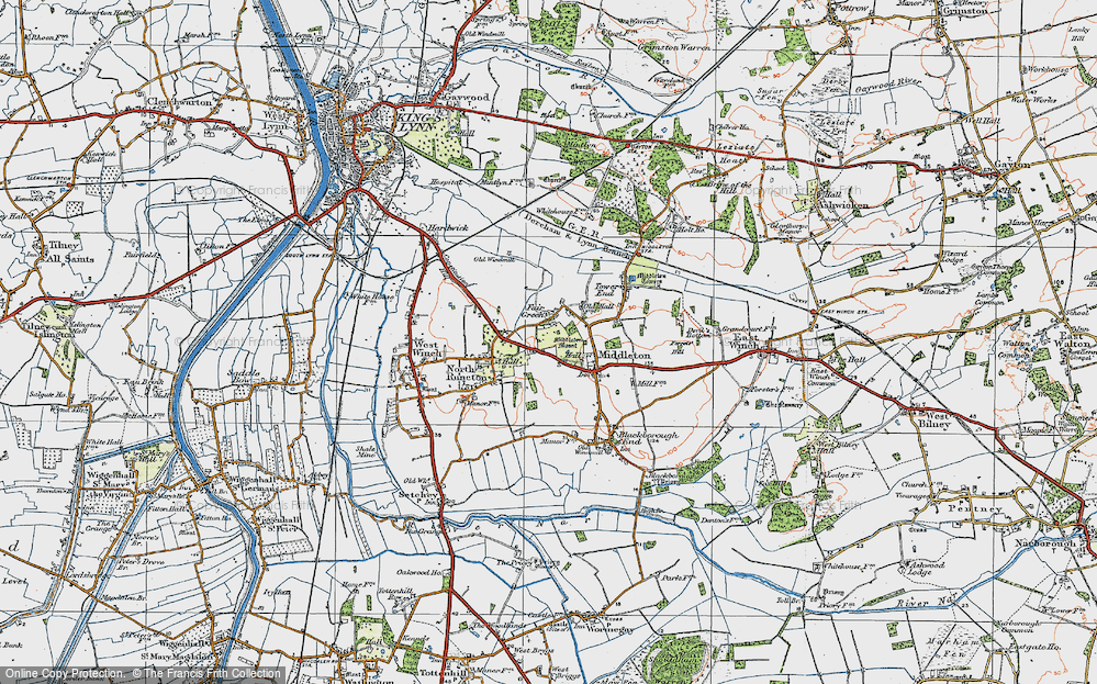 Old Map of Fair Green, 1922 in 1922