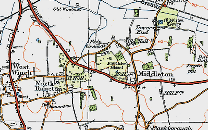 Old map of Fair Green in 1922