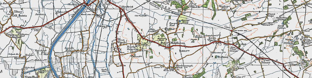 Old map of Fair Green in 1922