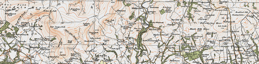 Old map of Burnslack Fell in 1924