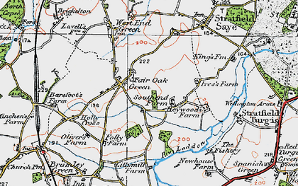 Old map of Fair Oak Green in 1919