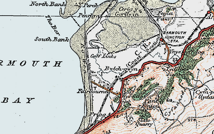 Old map of Ynysgyffylog in 1922
