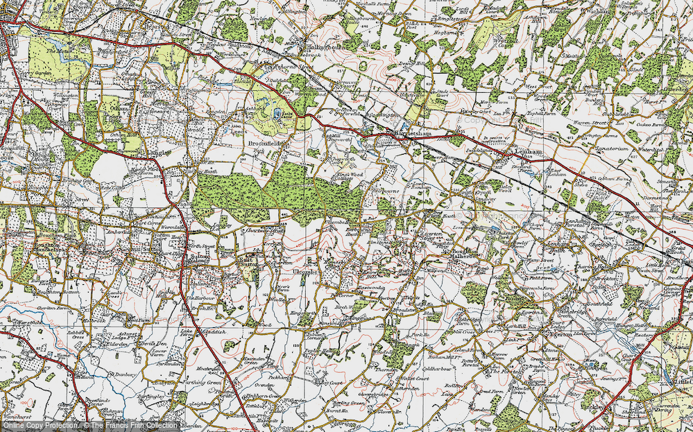 Old Map of Fairbourne Heath, 1921 in 1921