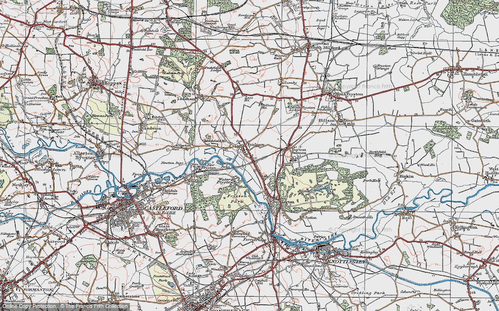 Old Map of Fairburn, 1925 in 1925