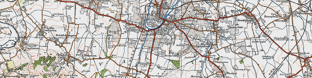 Old map of Fairfield in 1919