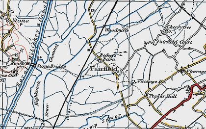 Old map of Fairfield in 1921