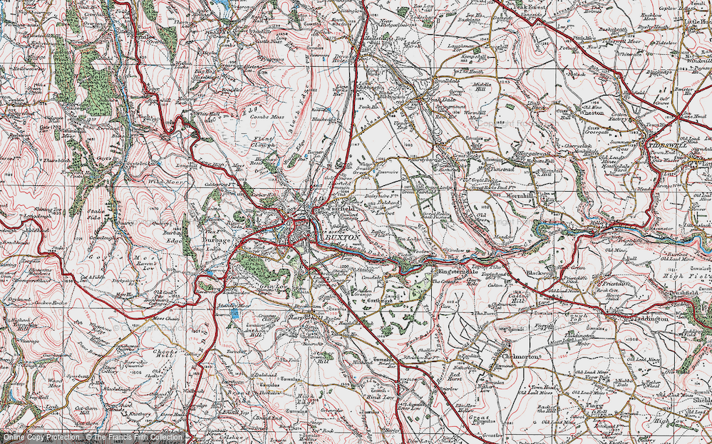 Old Map of Historic Map covering Tim Lodge in 1923