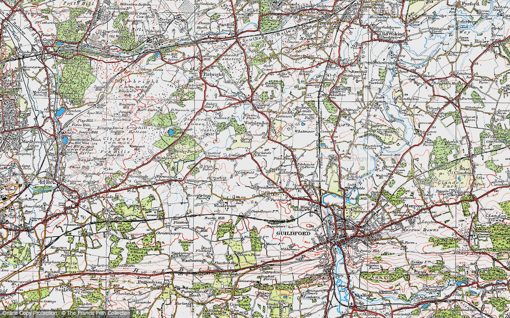 Old Map of Fairlands, 1920 in 1920