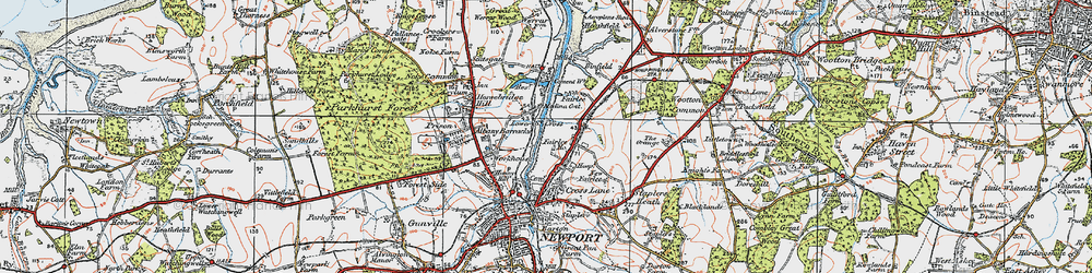 Old map of Fairlee in 1919