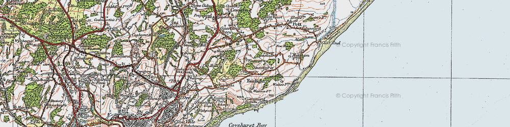 Old map of Fairlight in 1921