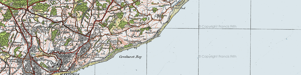 Old map of Fairlight Cove in 1921