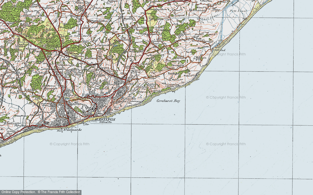 Old Map of Fairlight Glen, 1921 in 1921