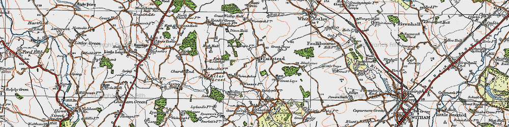 Old map of Fairstead in 1921