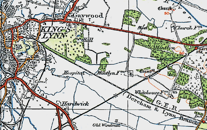 Old map of Fairstead in 1922