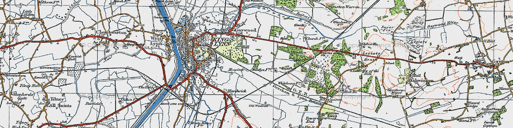 Old map of Fairstead in 1922