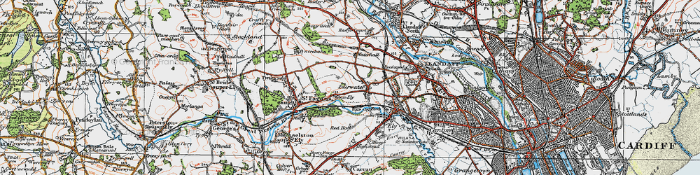 Old map of Fairwater in 1919