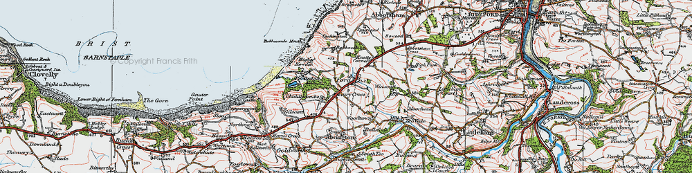 Old map of Babbacombe Cliff in 1919