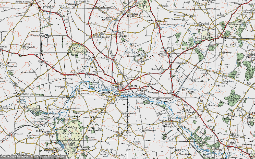 Old Map of Fakenham, 1921 in 1921