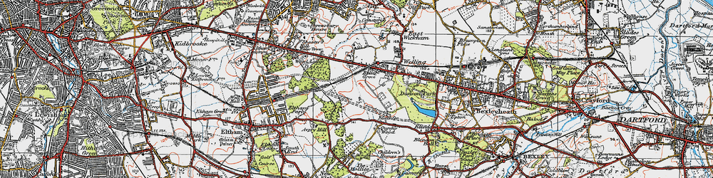 Old map of Falconwood in 1920