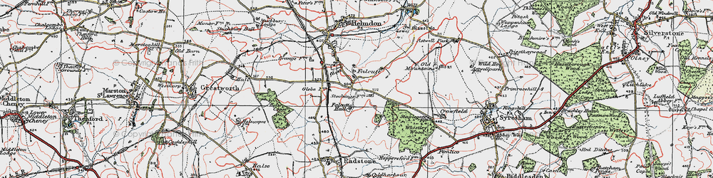 Old map of Falcutt in 1919