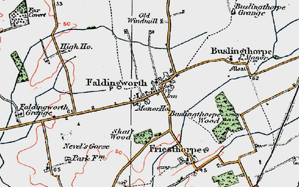 Old map of Faldingworth in 1923