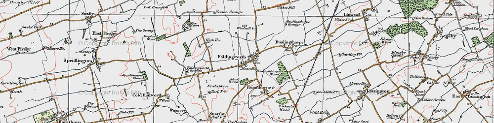 Old map of Buslingthorpe Wood in 1923