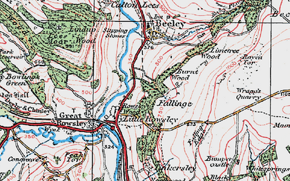 Old map of Fallinge in 1923