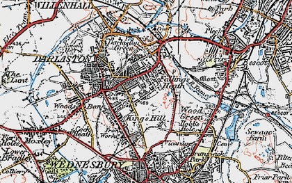Old map of Fallings Heath in 1921