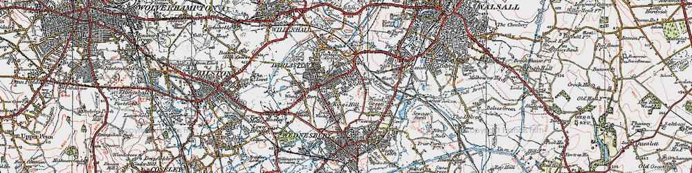 Old map of Fallings Heath in 1921