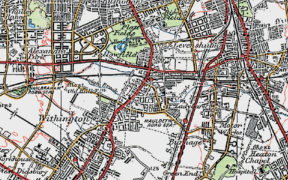 Old map of Fallowfield in 1923